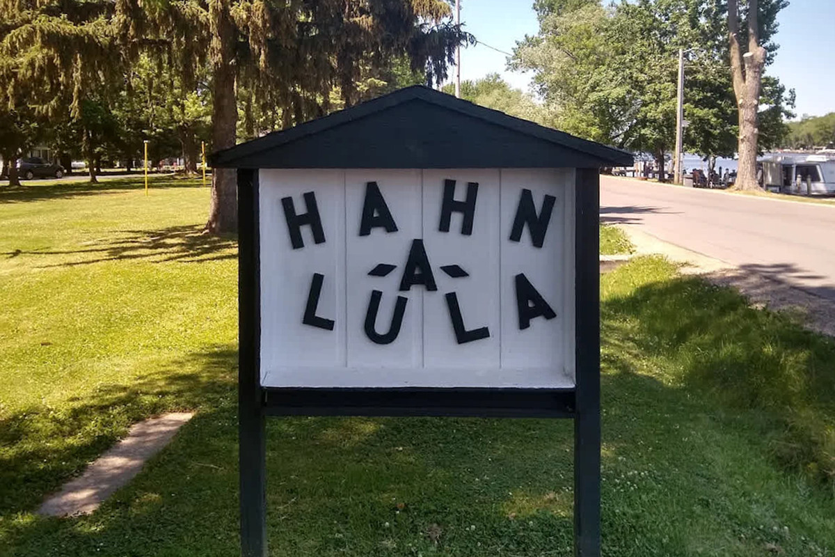 Big Frank's Hahn-a-Lula Resort campground with RV hookups, swimming beach, and fishing in Fremont, WI