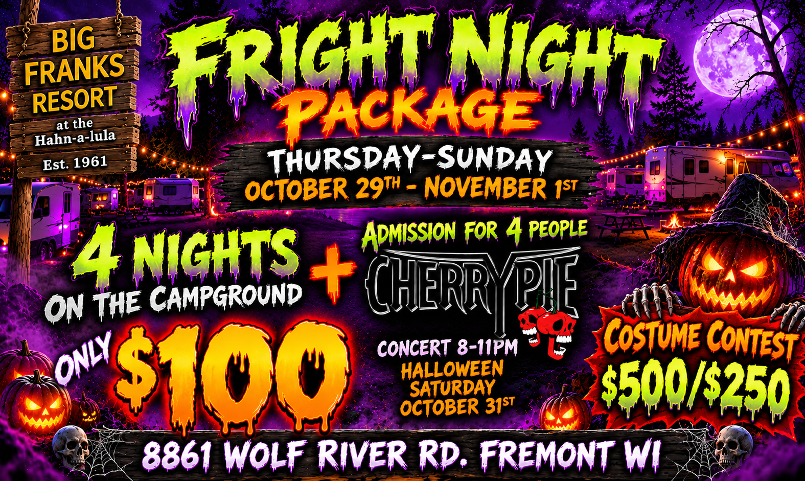 Lodging and rental units at Big Franks Resort campground