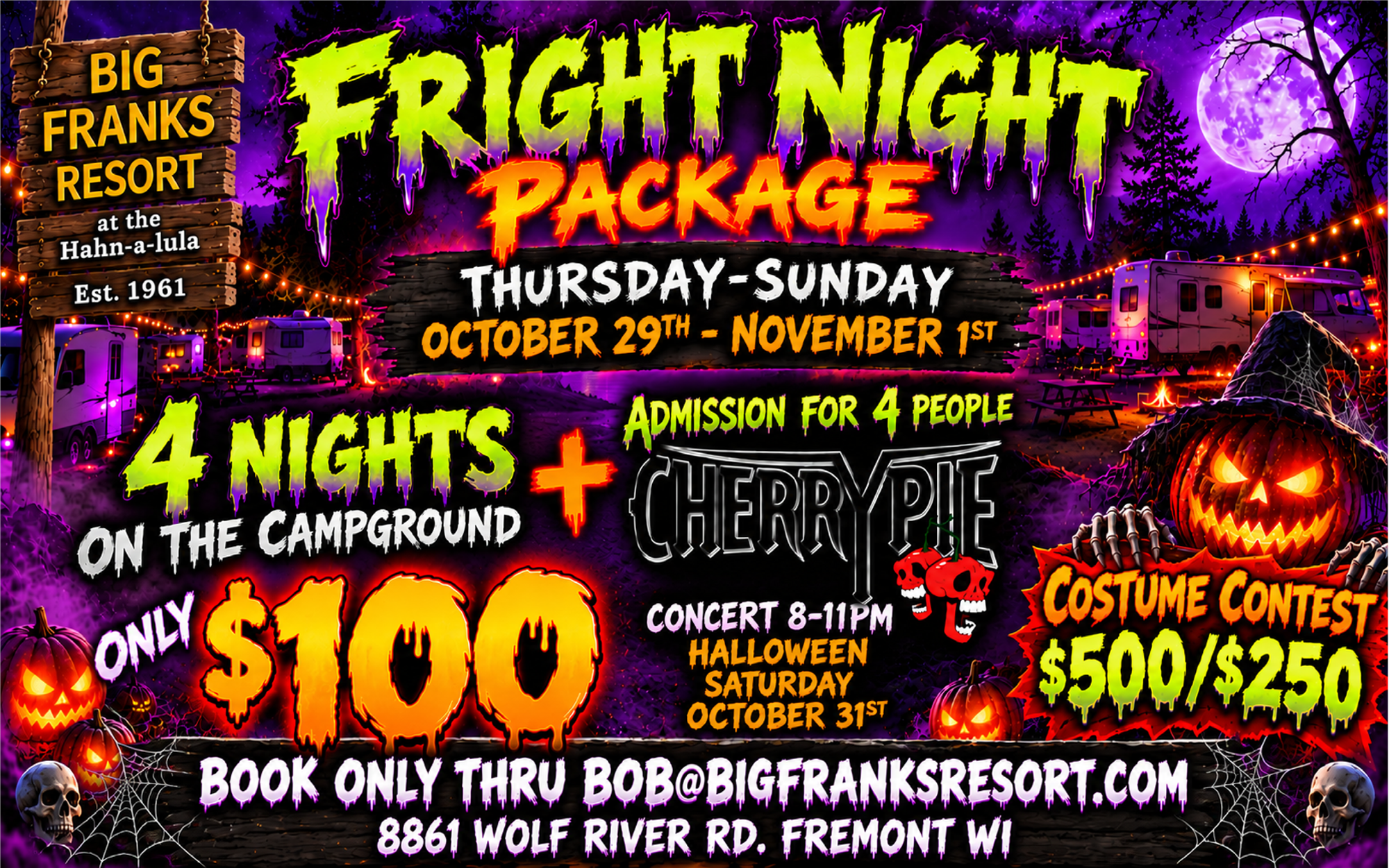 Lodging and rental units at Big Franks Resort campground